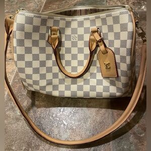 LVee Damierr checker big Speedee bag purse crossbody small really roomy 👑